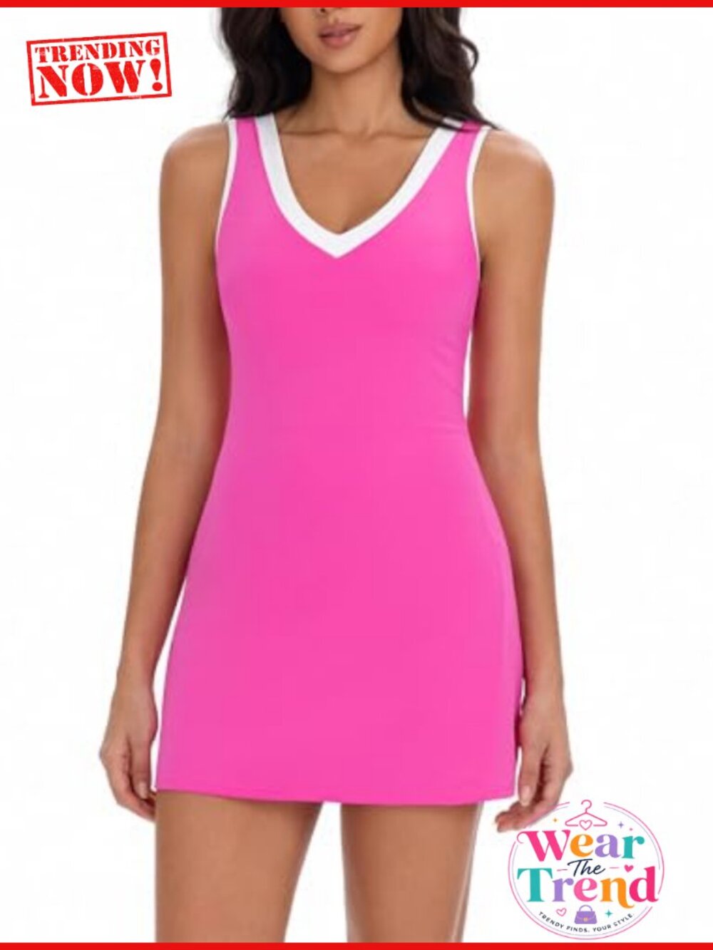 Tennis Dress with Built-in Shorts Bra Pockets Athletic Golf Workout